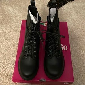 Black combat boots